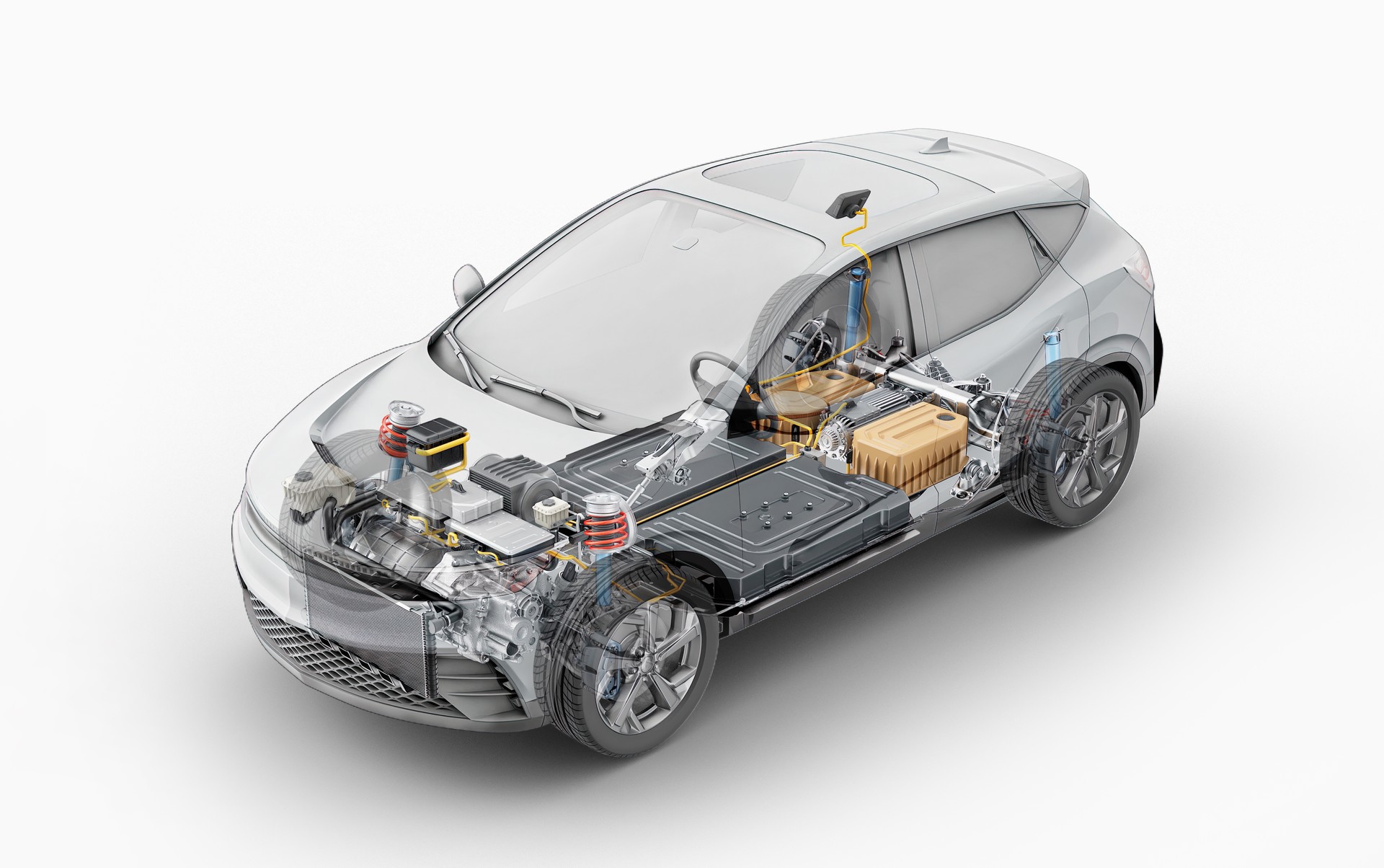 Electric generic car technical cutaway